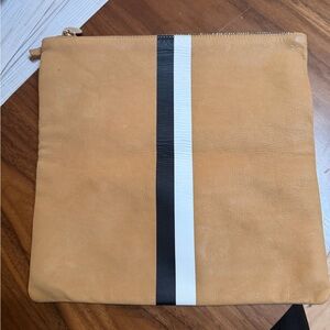 Clare V Clutch with Black and White Stripe